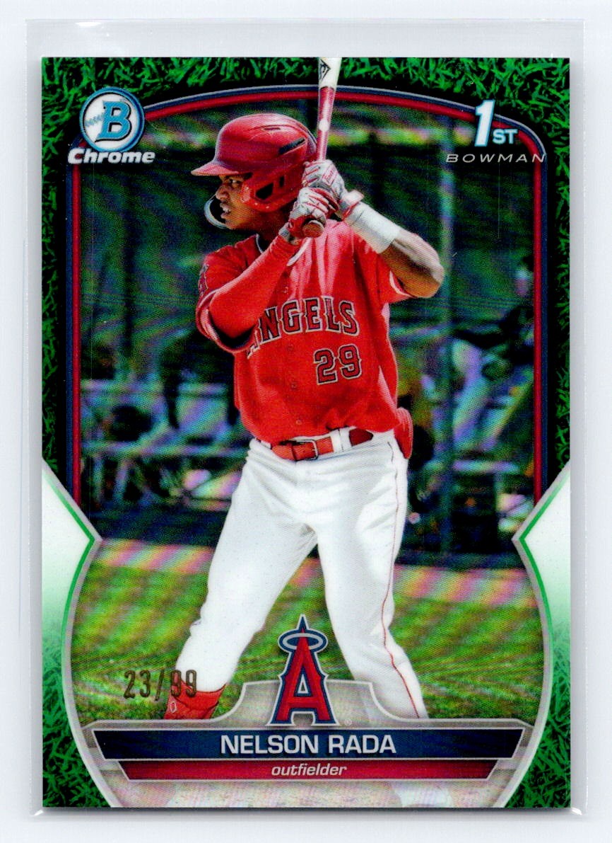 2023 Bowman Chrome 1st Grass Green Refractor #BCP-132 Nelson Rada /99 Angels