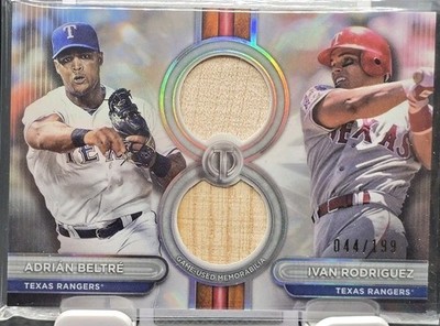 2024 Topps Tribute Adrian Beltre Ivan Rodriguez Dual Relics Player Bat /199