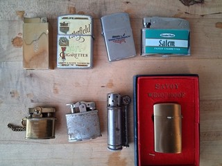 Vintage Cigarette Lighters Lot of 8 Advertising Japan Dunhill Ronson NO RES