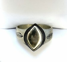 Vintage Silver Tuareg Ring With Inlaid Ebony Size 10.25