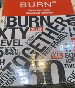Burn 60 Set of 3 High-Intensity Interval Training Resistance Bands, All Levels