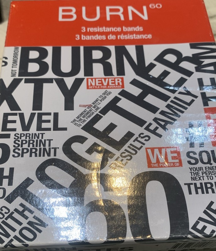 Burn 60 Set of 3 High-Intensity Interval Training Resistance Bands, All Levels