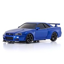 Kyosho Rc Mini Z Nissan Skyline Gt-r R34 V.spec Ii Body Shell -blue- Mzp487mb