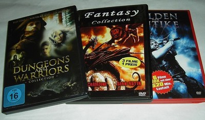 3x Fantasy Film Box 12 Filme DVD Warrior Queen The Willies Low Budget Filme