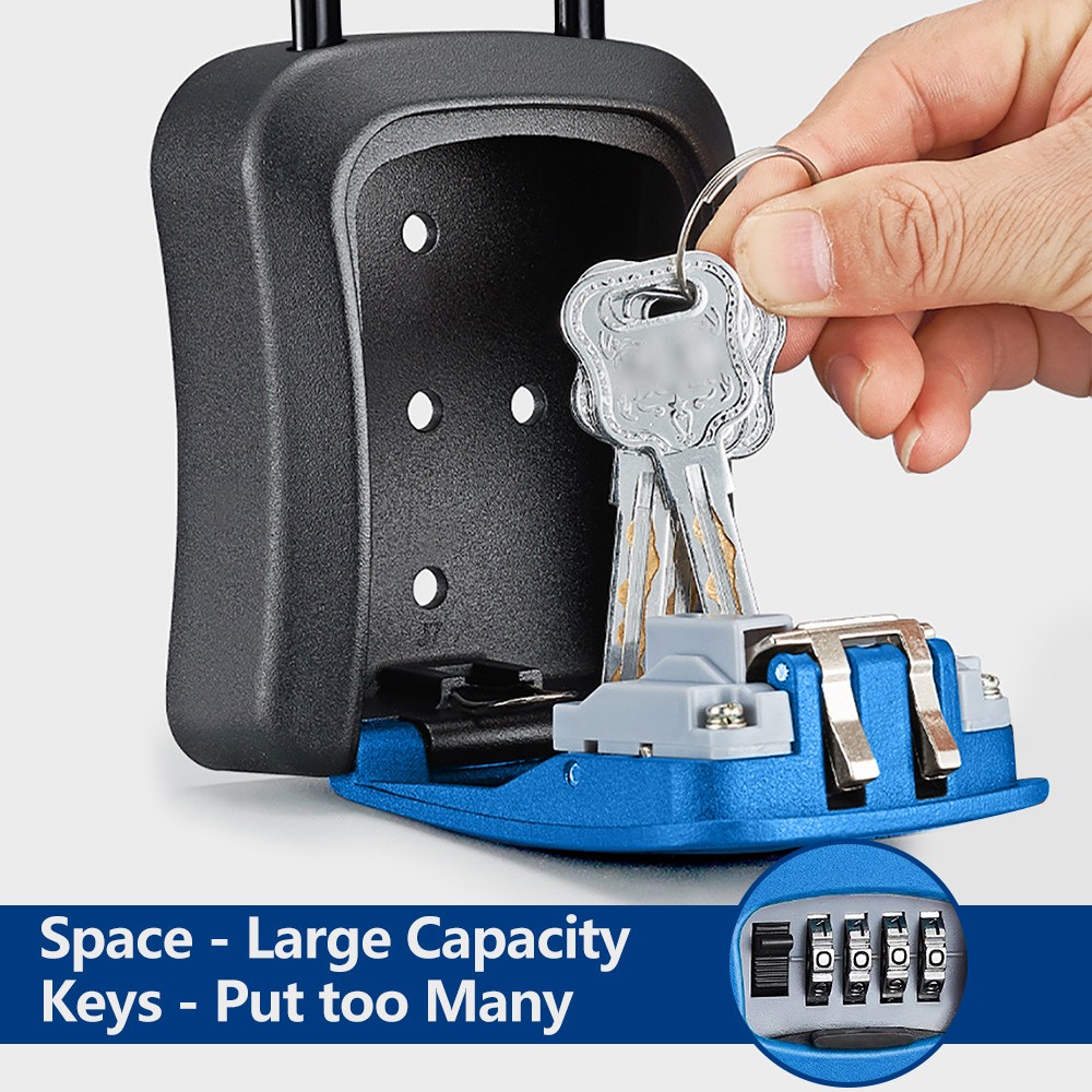 Key Safe 4-Digit Combination Lock Box Wall Mount Storage Safe Security