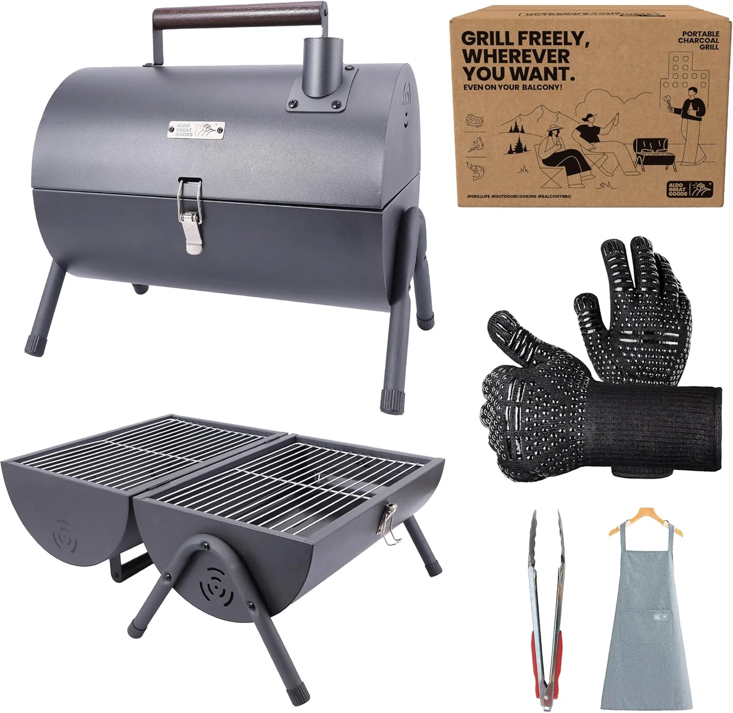 Portable Charcoal Grill & Tabletop BBQ - Ideal for Camping & Tailgating