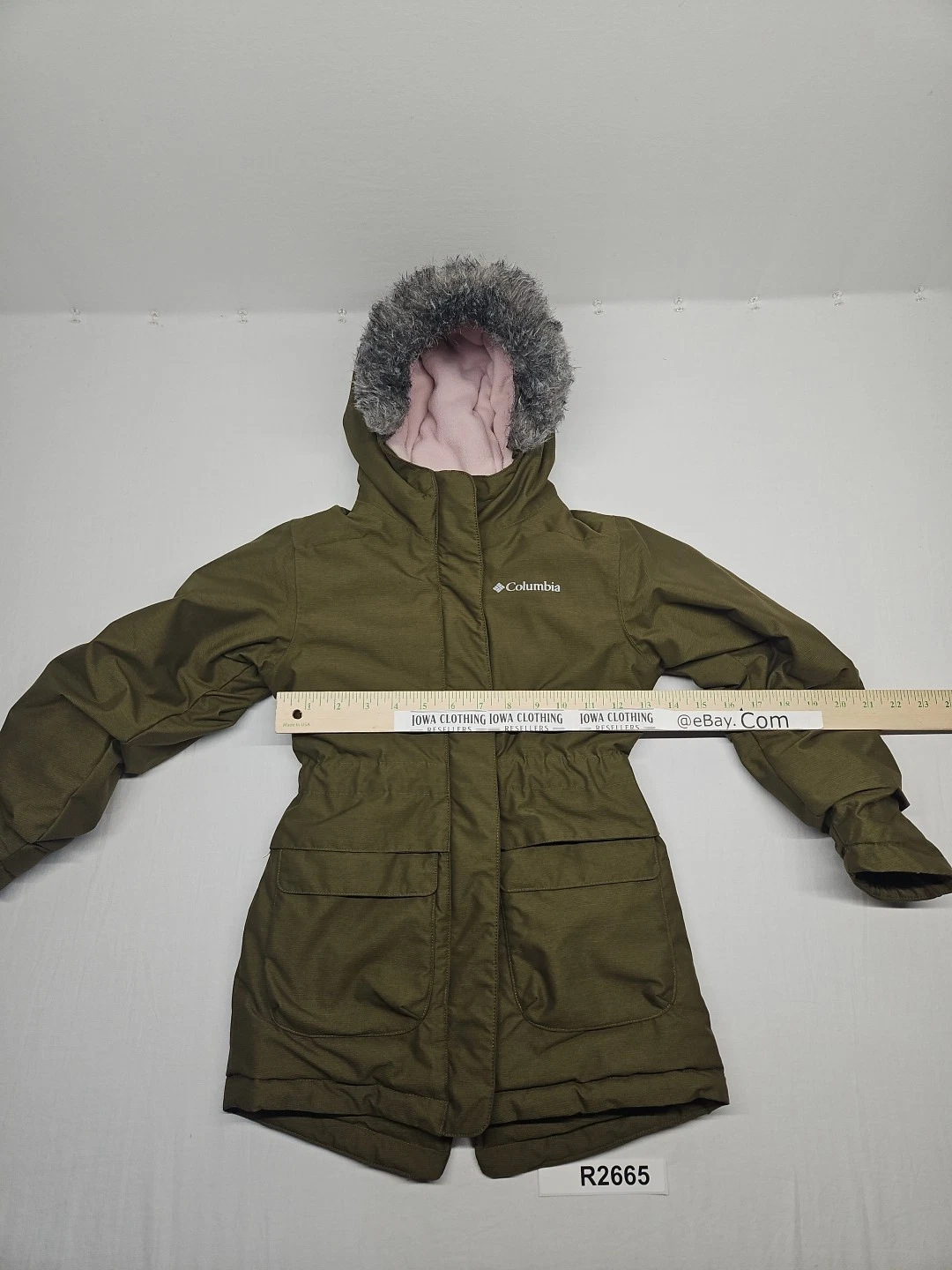 Columbia Omni-Tech Girl's XS Nordic Strider Parka Coat Army Green