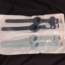 Waterproof AirTag Wristwatch Band Bracelet, Buckle, Dark Blue/Light Blue, 4 Pack