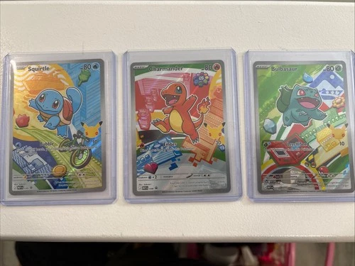 Charmander Squirtle Bulbasaur 037 038 039 MEP First Partner 30th 1st Gen set NM