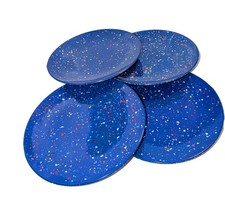 Juego de 4 platos de melamina confeti Zak azul real 11" ¡ZAK! Diseños A+!