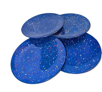 Zak Confetti Melamine Plates Royal Blue 11'' Dinner Plate Set x4 ZAK! Designs A+!