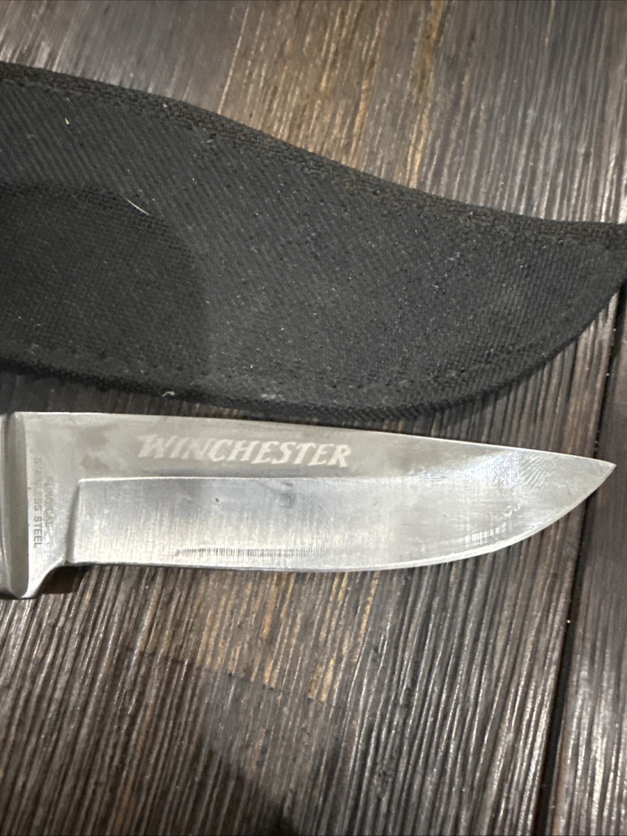 Winchester Hunter Fixed Blade Knife Brown Wood (3.875