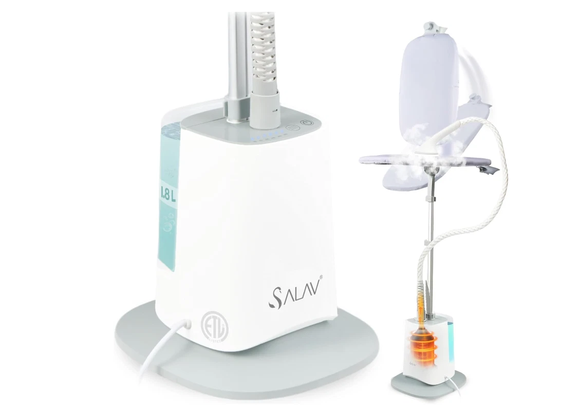 Upright Complete Garment Steamer with Smart Auto-Off, Large Rotating Board for C
