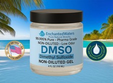 DMSO Gel 99.995 Pure Dimethyl Sulfoxide Low Odor Non-Diluted 4 oz Glass Jar