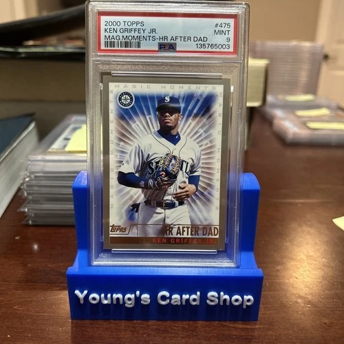 2000 TOPPS CHROME MAGIC MOMENTS #475 KEN GRIFFEY JR. HOF HR AFTER DAD PSA 9