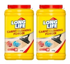 2 X Long Life Carpet Cleaning Powder 500g - Removes Dirt and Freshens
