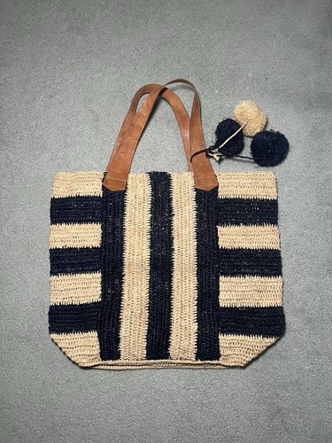 Mar y Sol Striped Tote Woven Bag
