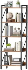 Book Shelf Storage Organizer, 5-Tier Industrial Bookcase, Bookshelf
