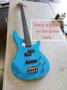 Open Box 4 String Electric Bass Guitar Rosewood Fretboard Maple Neck In Blue