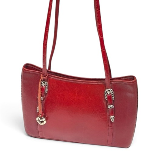 Vintage Brighton Leather Handbag Shoulder Bag Purse Luxury Designer Red