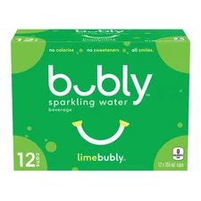 Bubly Lime Sparkling Water Beverage, 12x355ml cans, 4.26L/144 oz