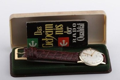Selten! Rado 585 er Gelbgold Handaufzug Ref. 10584B Papiere Box von 1961. .