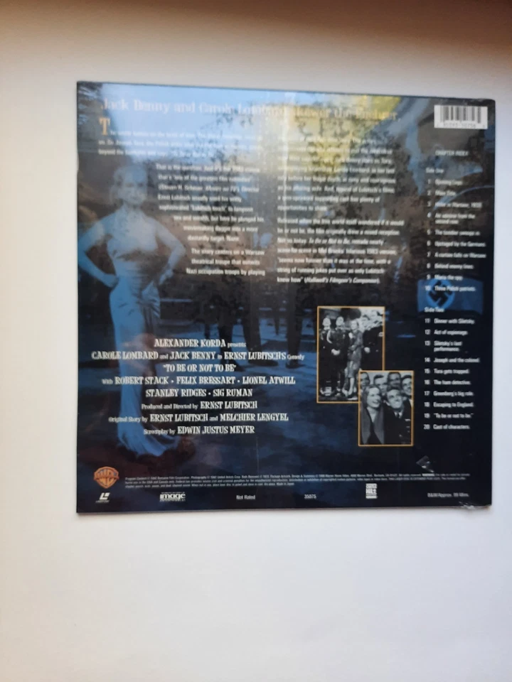 TO BE OR NOT TO BE Laserdisc 1998 Jack Benny Carole Lombard Brand New Sealed Foto 2 de 2