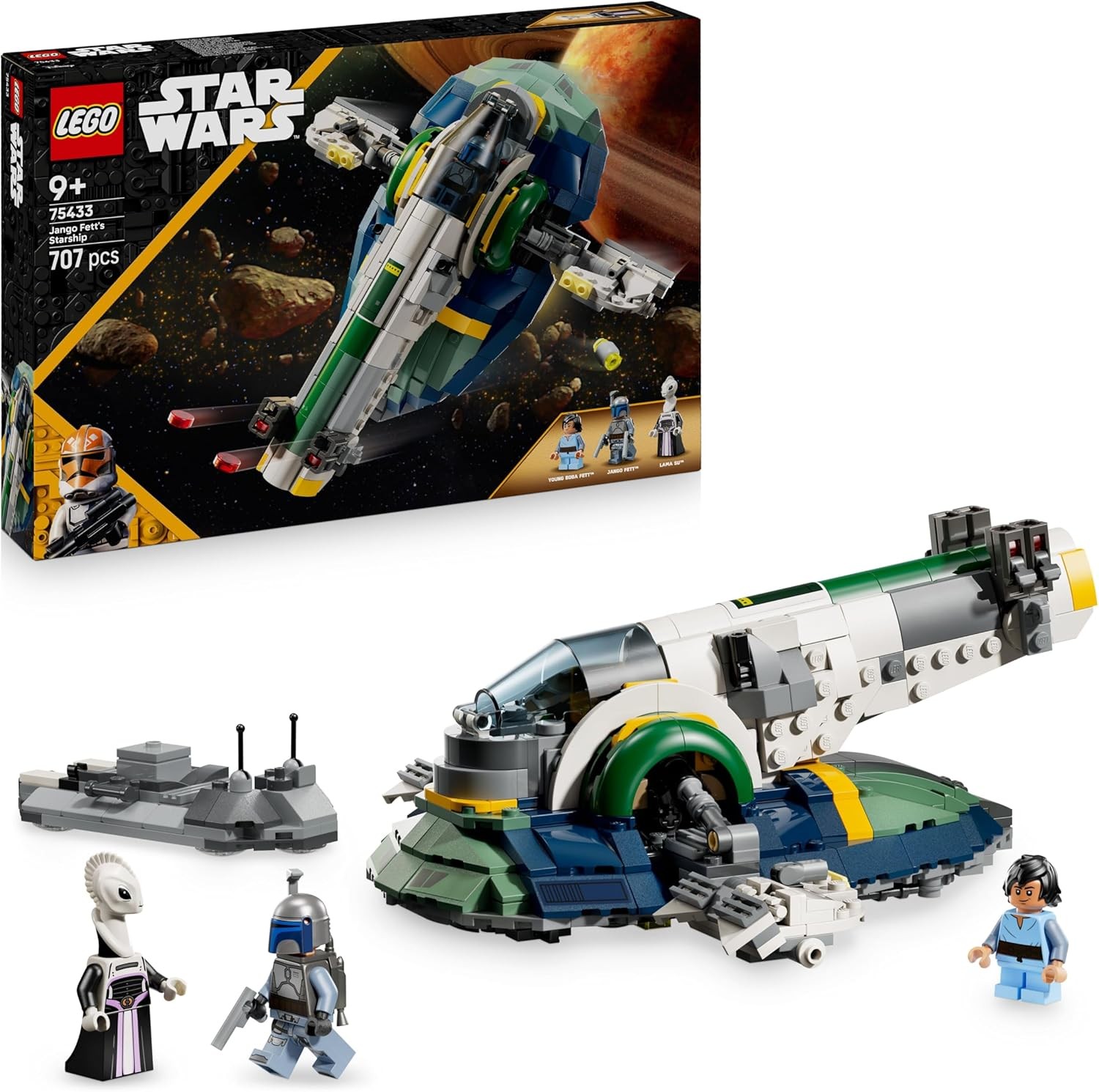 LEGO Star Wars 75433 Vaisseau Jango Fett doté de missiles rétractables et ailes mobiles