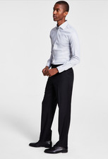 Michael Kors Men Classic Fit Wool Blend Stretch Solid Suit Pant Black 40X30
