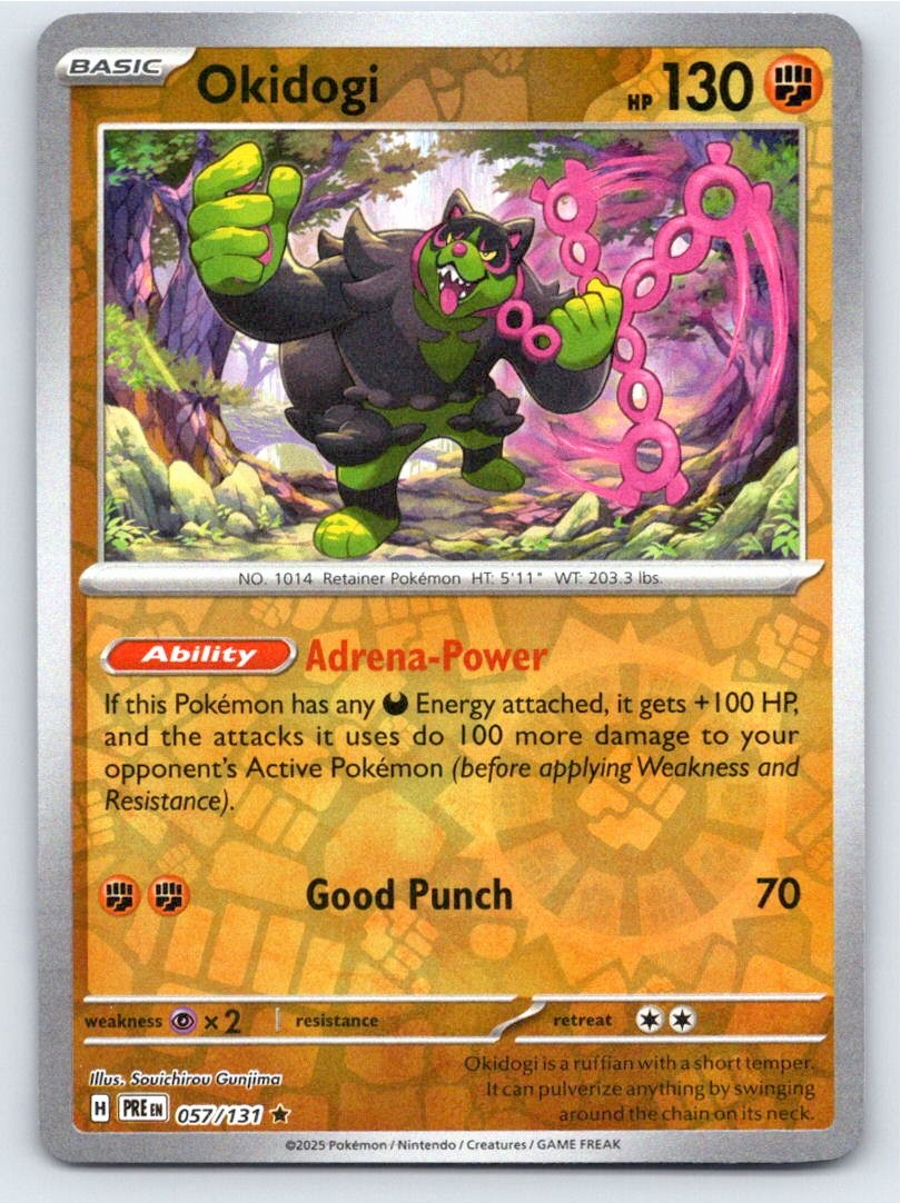 POKEMON OKIDOGI PRISMATIC EVOLUTIONS 057/131 REVERSE HOLO R NM A72479 FREE S&H