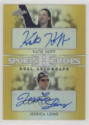2017 Leaf Metal Sports Heroes Dual Gold 1/1 Katie Hoff Jessica Long Auto 6fs