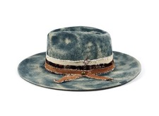 Ruediger Nebula Hat Distressed Classic Fedora Wool Felt Hat NWT  Size Large