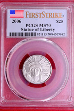 PCGS MS-70 FIRST STRIKE! 2006 $25 1/4 OZ PLATINUM EAGLE ONLY 65 GRADED! 2880.00 per troy oz