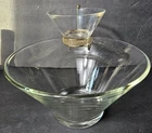 Mid Century MCM Anchor Hocking Clear Glass Vintage  Chip and Dip Set, Serveware