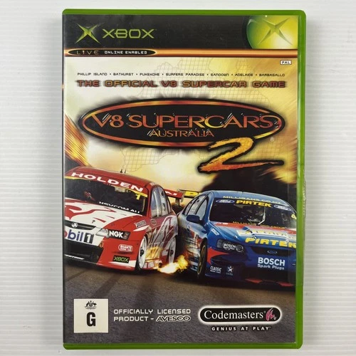 V8 Supercars Australia 2 Xbox Video Game Racing Live Complete with Manual