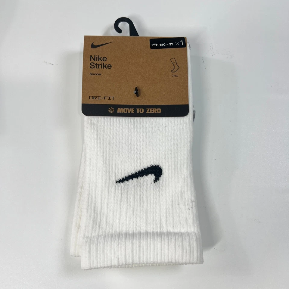Calcetines Nike Strike Fútbol Juvenil XS 13C-3Y Blanco Negro Dri-FIT DH6620-100 Foto 2 de 4