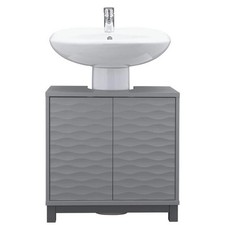 Under Sink Unit Habitat Zander Grey 2 Door Bathroom Cabinet Storage 16x69x32cm