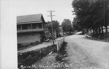 Union Center, New York, Main St, Hardware / General Store? Broome, Postcard RPPC