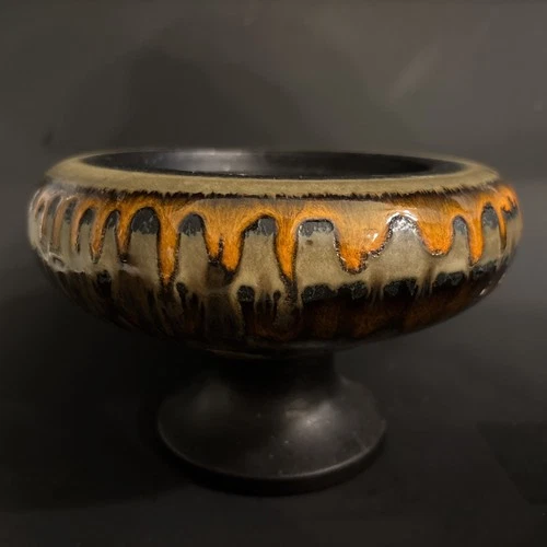 MCM Haeger Pottery Candle Holders Vintage Drip Glaze 4.25”x 6.75” Ex Cond