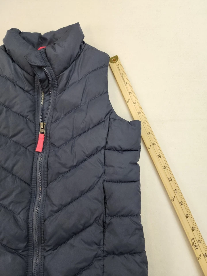 Old Navy Boy's Frost Free Solid Full Zip Puffer Vest Blue M Reg 8 Fleece Lined - Image 4 of 4