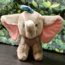 Walt Disney 8" Dumbo Plush Vintage The Flying Elephant Blue Hat w/ Big Pink Ears