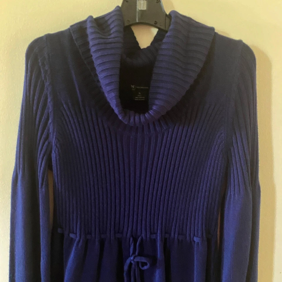 Новые направления капот шеи свитер платье с галстук талии Sze XL очень большой темно-синий - Изображение 3 из 4