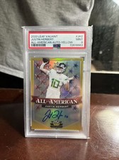Justin Herbert Leaf Valiant All-American Gold Rookie Auto /10 Psa 9