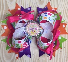 Large Big Sister Or Little Sister 5 inch Bright Boutique Bows