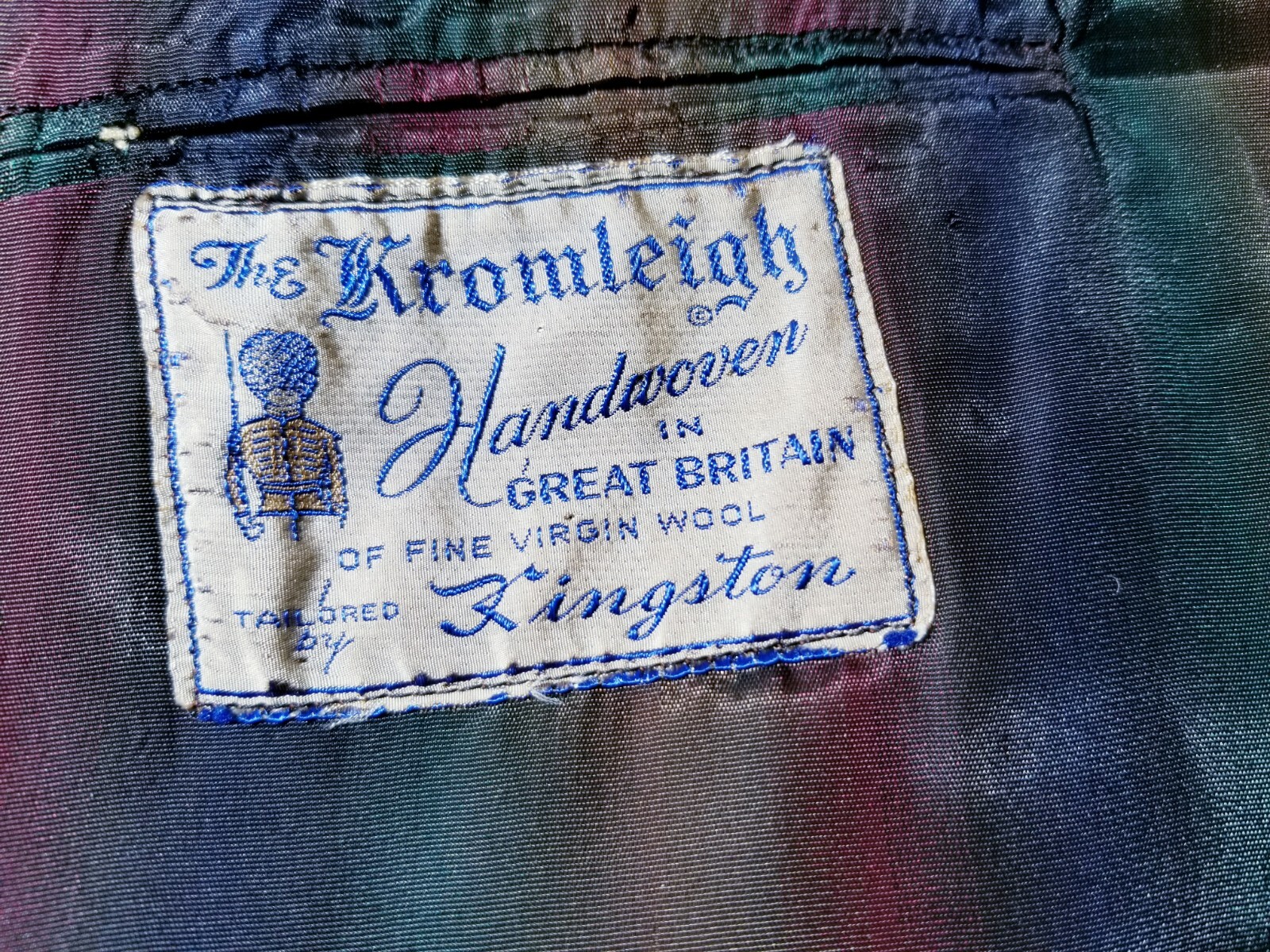 38R Vintage herringbone Tweed ENGLAND HandWoven rainbow Sport Coat Jacket Blazer image 6
