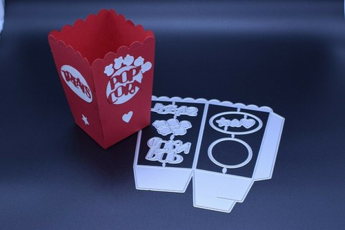 Metal Cutting Die, 3D Decorative Popcorn Box, At the Movies, Cinema, Fathers B3 - Picture 3 of 8