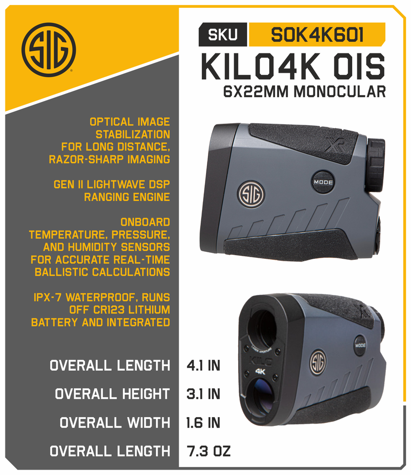 Sig Sauer KILO4K Laser Rangefinder 6x22mm | eBay