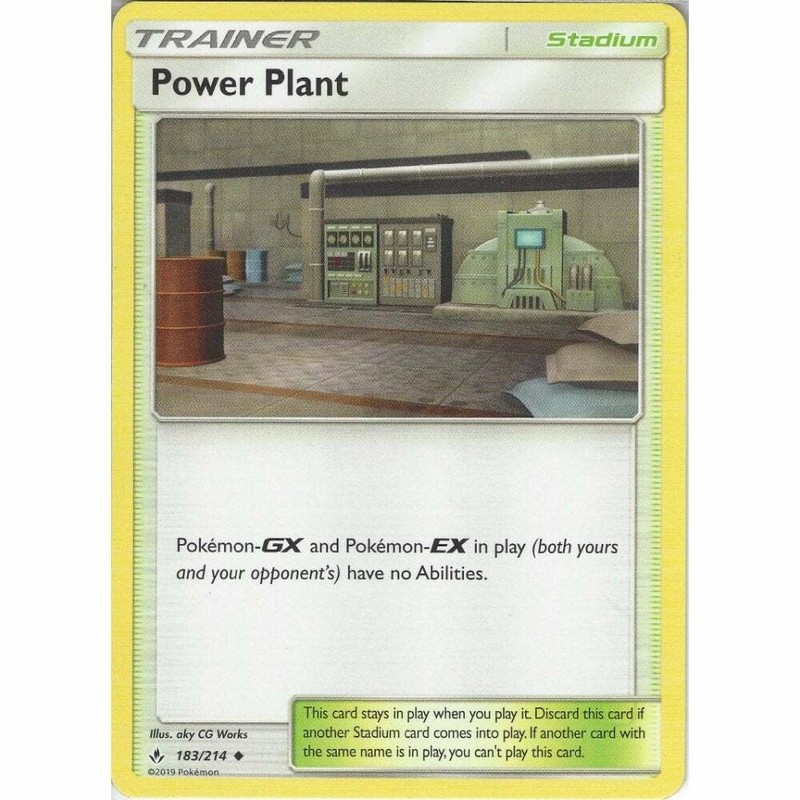 183/214 Power Plant Uncommon: Pokemon Trading Card Game SM-10 Unbroken Bonds