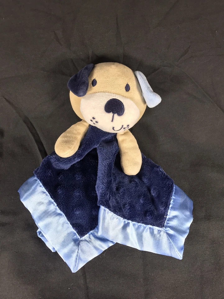 Garanimals Baby Lovey Satin Trim Security Blanket Puppy Dog Blue Blankie Lovie - Image 2 of 4