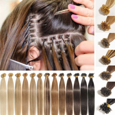 200 Strähnen Keratin Bonding Remy Echthaar Extensions Haarverlängerung Nail Tip